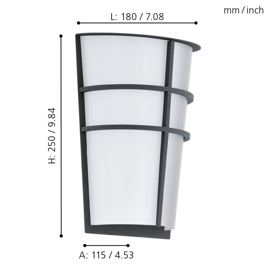 Eglo 94138 - LED Outdoor Wall Light BREGANZO 2xLED/2.5W/230V IP44