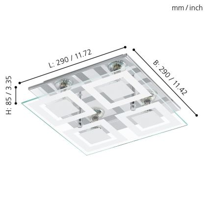 Eglo - LED ceiling light 4xGU10-LED/3W/230V