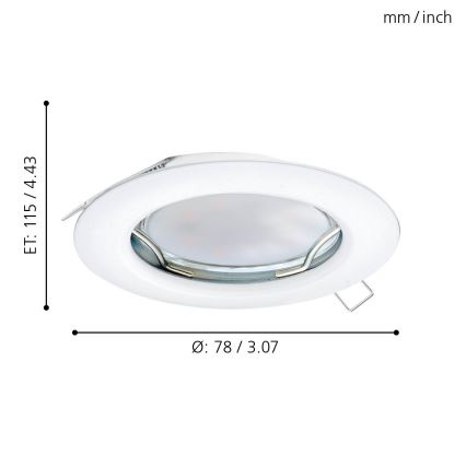 Eglo - Set of 3 LED recessed downlights PENETO 1xGU10-LED/3W/230V