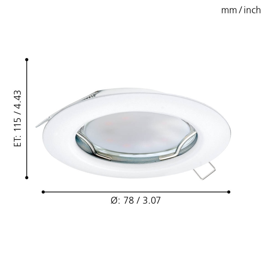 Eglo - Set of 3 LED recessed downlights PENETO 1xGU10-LED/3W/230V