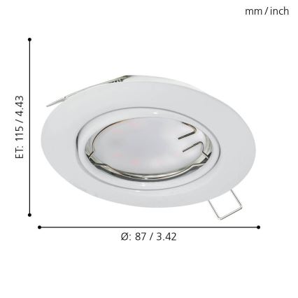 Eglo - LED Recessed light 1xGU10-LED/5W/230V