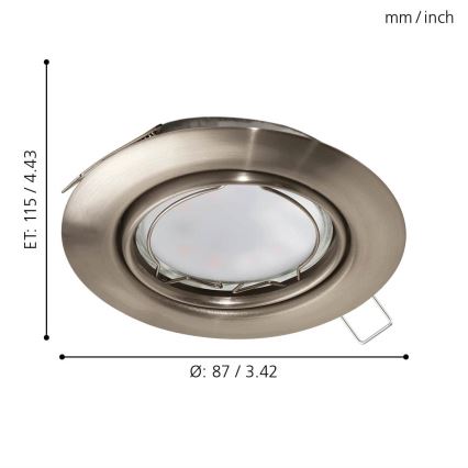 Eglo - LED Recessed light 1xGU10-LED/5W/230V