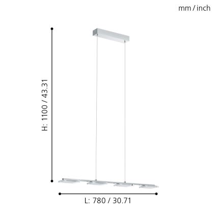 Eglo - LED pendant light 4xLED/4.5W/230V