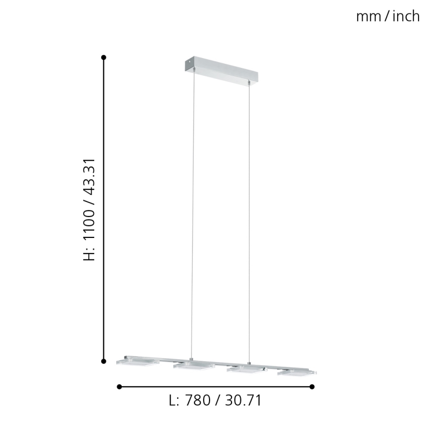 Eglo - LED pendant light 4xLED/4.5W/230V
