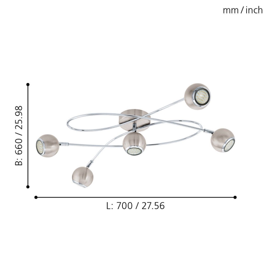 Eglo - LED spotlight 5xGU10-LED/3W/230V