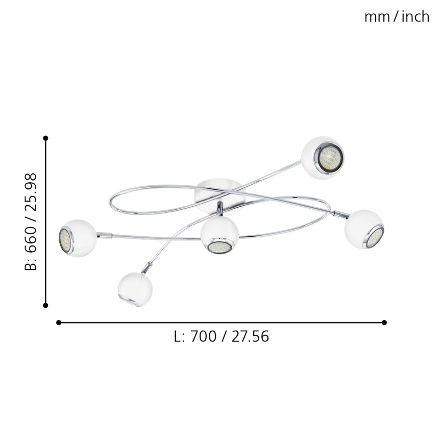 Eglo - LED spotlight 5xGU10-LED/3W/230V