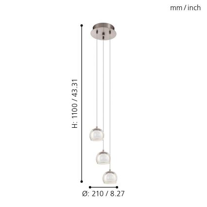 Eglo - LED pendant light 3xLED/3.3W/230V