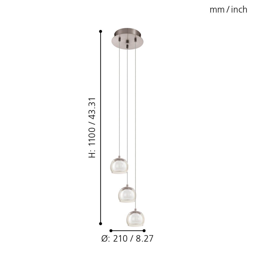 Eglo - LED pendant light 3xLED/3.3W/230V