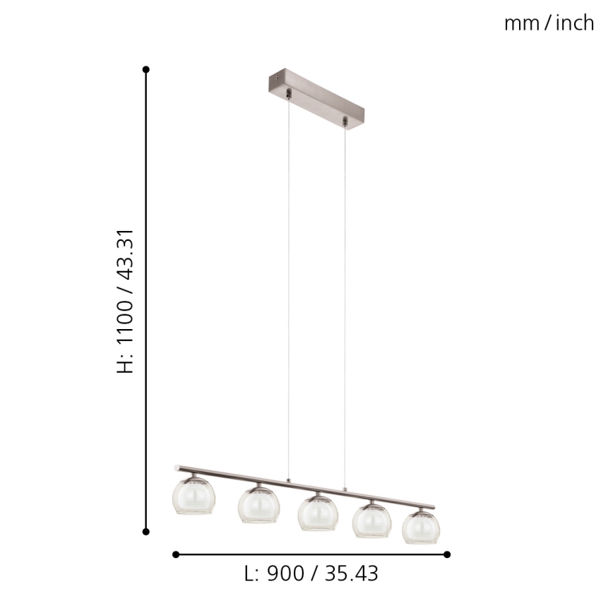 Eglo 94319 - LED pendant light ASCOLESE 5xLED/3.3W/230V