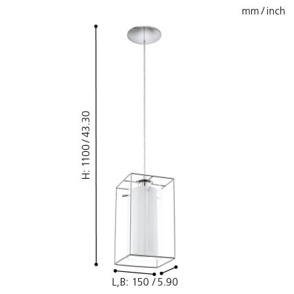 Eglo - Chandelier 1xE27/60W/230V