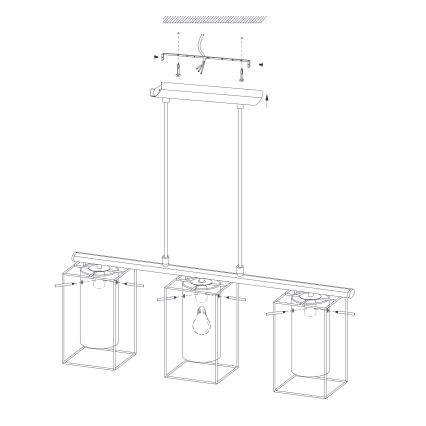 Eglo - Chandelier 3xE27/60W/230V