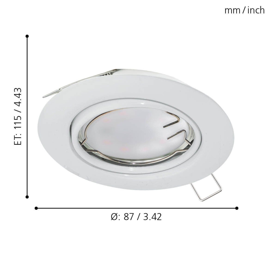 Eglo - Set of 3 PENETO LED recessed downlights, each 1x GU10 LED/5W/230V