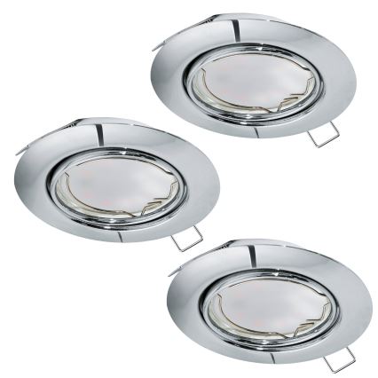 Eglo - Set of 3 PENETO LED recessed downlights, each with 1x GU10 LED (5W, 230V)