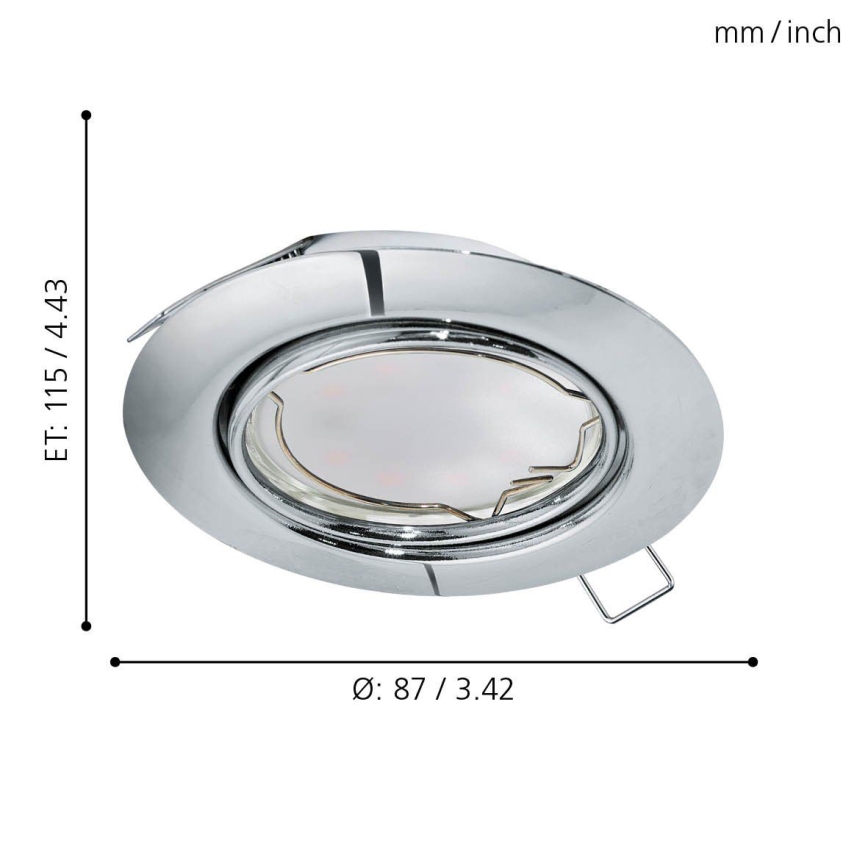 Eglo - Set of 3 PENETO LED recessed downlights, each with 1x GU10 LED (5W, 230V)