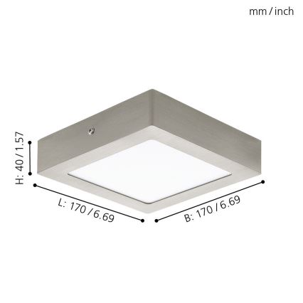 Eglo 94524 - LED ceiling light FUEVA 1 LED/10.9W/230V 17x17 cm
