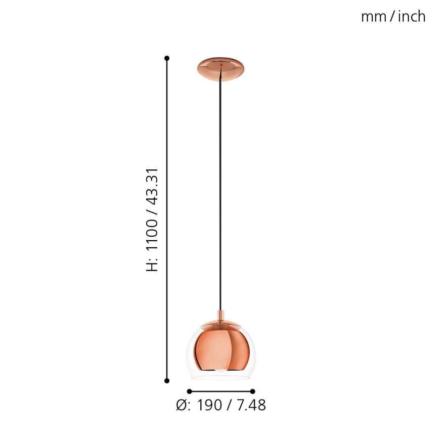 Eglo - Chandelier 1xE27/60W/230V