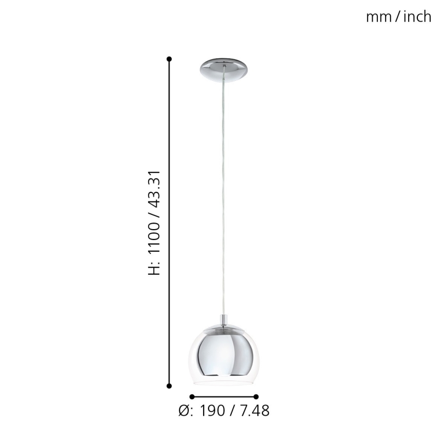 Eglo - Chandelier 1xE27/60W/230V