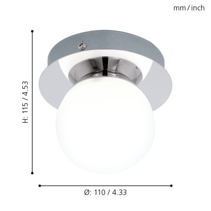 Eglo - LED bathroom light 1xLED/3,3W/230V IP44