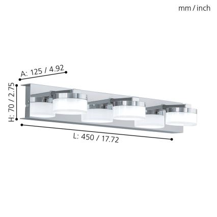 Eglo - LED bathroom wall light 3xLED/4.5W/230V IP44