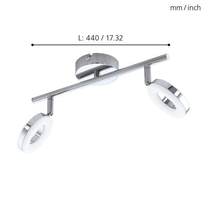 Eglo 94757 - LED bathroom light GONARO 2xLED/3,8W/230V IP44