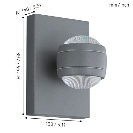 Eglo - LED outdoor light 2xLED/3,7W/230V IP44