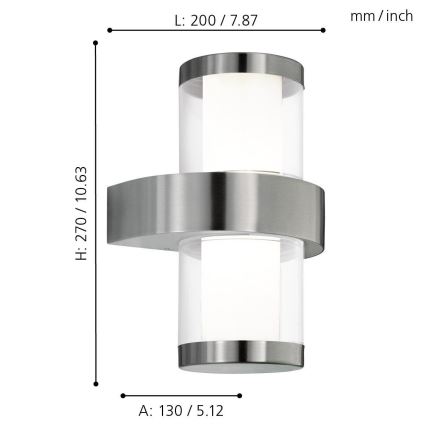 Eglo 94799 - Outdoor wall light BEVERLY 1 2x LED/3.7W/230V IP44