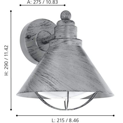 Eglo 94859 - Outdoor light BARROSELA 1xE27/40W/230V IP44