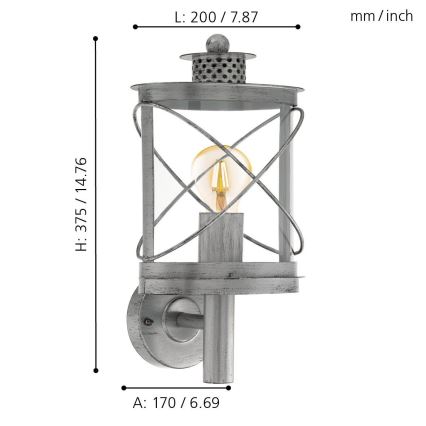 Eglo - Outdoor light 1xE27/60W/230V IP44