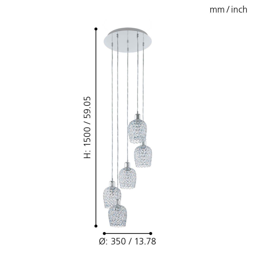 Eglo - Chandelier on a string 5xE27/60W/230V