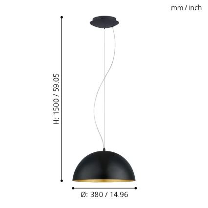 Eglo - Chandelier 1xE27/60W/230V