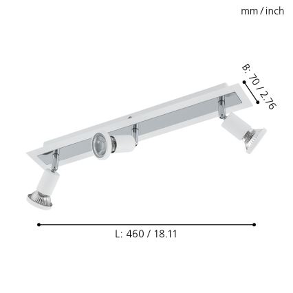 Eglo 94961 - LED spotlight SARRIA 3xGU10-LED/5W/230V