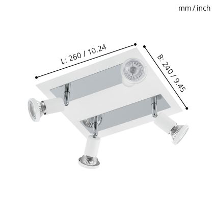 Eglo 94962 - LED spotlight SARRIA 4xGU10-LED/5W/230V