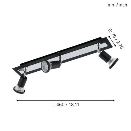 Eglo 94965 - LED spotlight SARRIA 3xGU10-LED/5W/230V