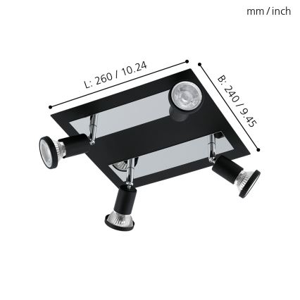 Eglo 94966 - LED spotlight SARRIA 4xGU10-LED/5W/230V