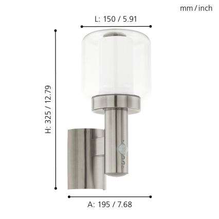 Eglo - Outdoor wall light with a sensor 1xE27/40W