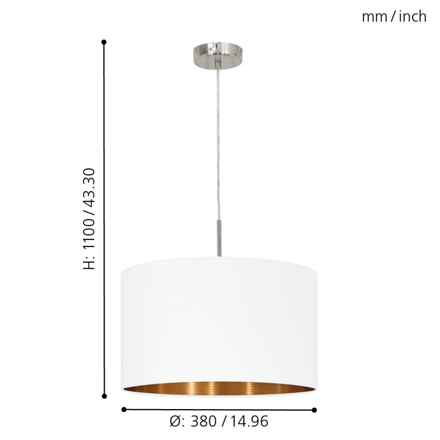 Eglo 95044 - PASTERI Chandelier 1xE27/60W/230V