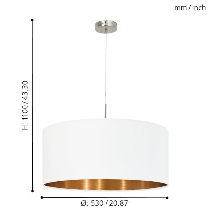 Eglo - Chandelier 1xE27/60W/230V