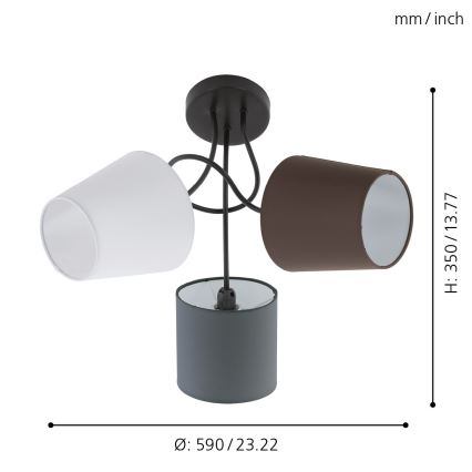 Eglo - Ceiling light 3xE14/40W/230V