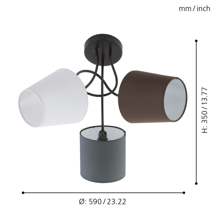 Eglo - Ceiling light 3xE14/40W/230V