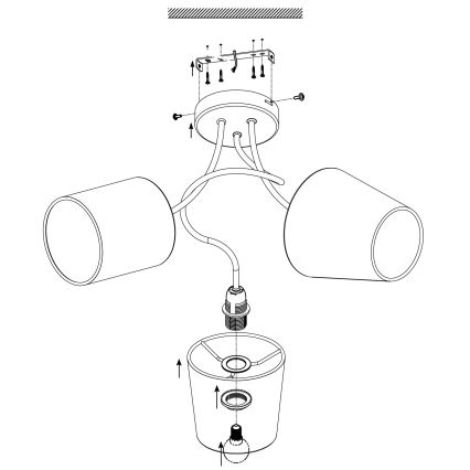 Eglo - Ceiling light 3xE14/40W/230V