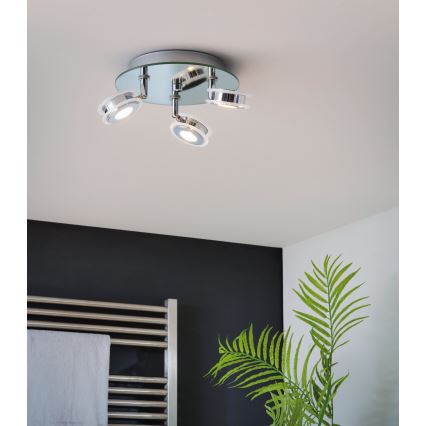 Eglo 95279 - LED bathroom spotlight AGUEDA 3xLED/3.3W/230V