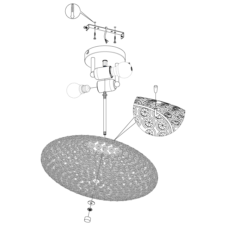 Eglo - Ceiling light 2xE27/60W/230V
