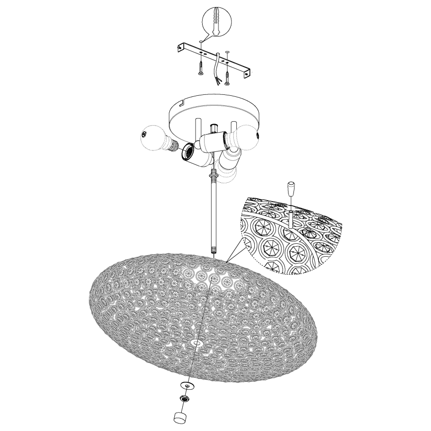 Eglo - Ceiling light 3xE27/60W/230V