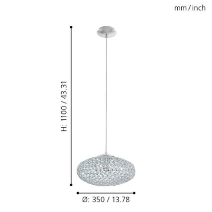 Eglo - Chandelier on a string 1xE27/60W/230V