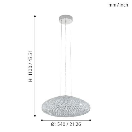 Eglo - Chandelier on a string 3xE27/60W/230V