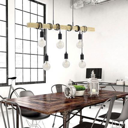 Eglo - Pendant light TOWNSHEND 6xE27/60W/230V