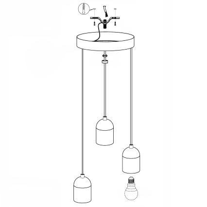 Eglo - Chandelier 3xE27/60W/230V