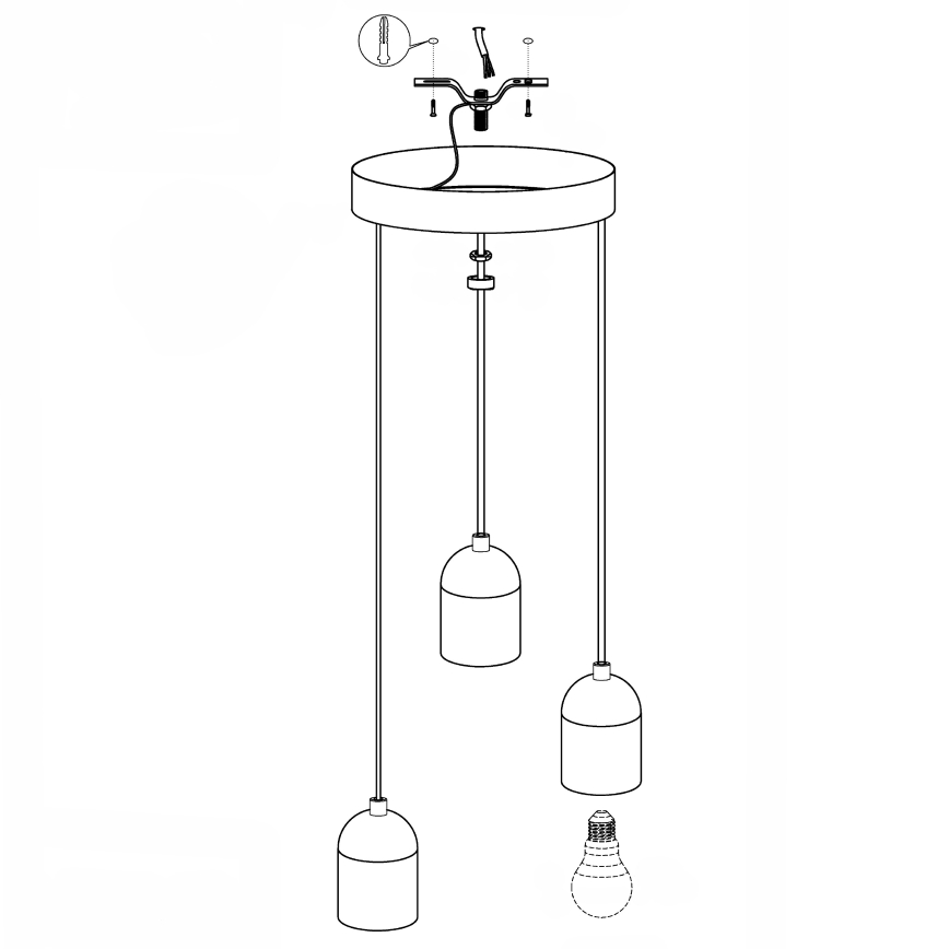 Eglo - Chandelier 3xE27/60W/230V
