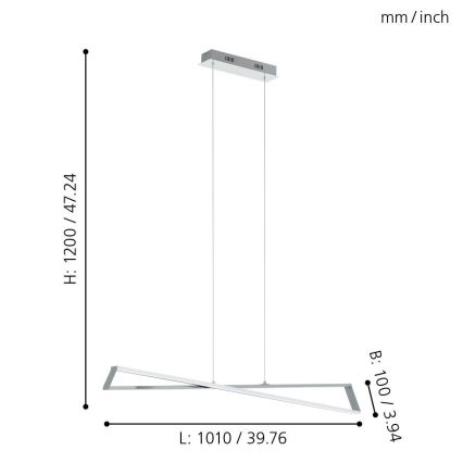 Eglo 95566 - LED chandelier AGRELA 2xLED/14.4W/230V