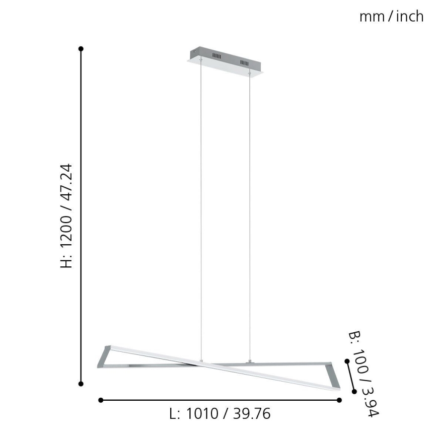 Eglo 95566 - LED chandelier AGRELA 2xLED/14.4W/230V
